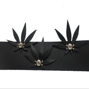 Genuine leather bracelet black